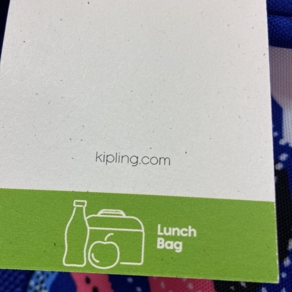 Kipling Live Light Lunch Bag Geometric Design With Monkey NWT - Picture 6 of 13